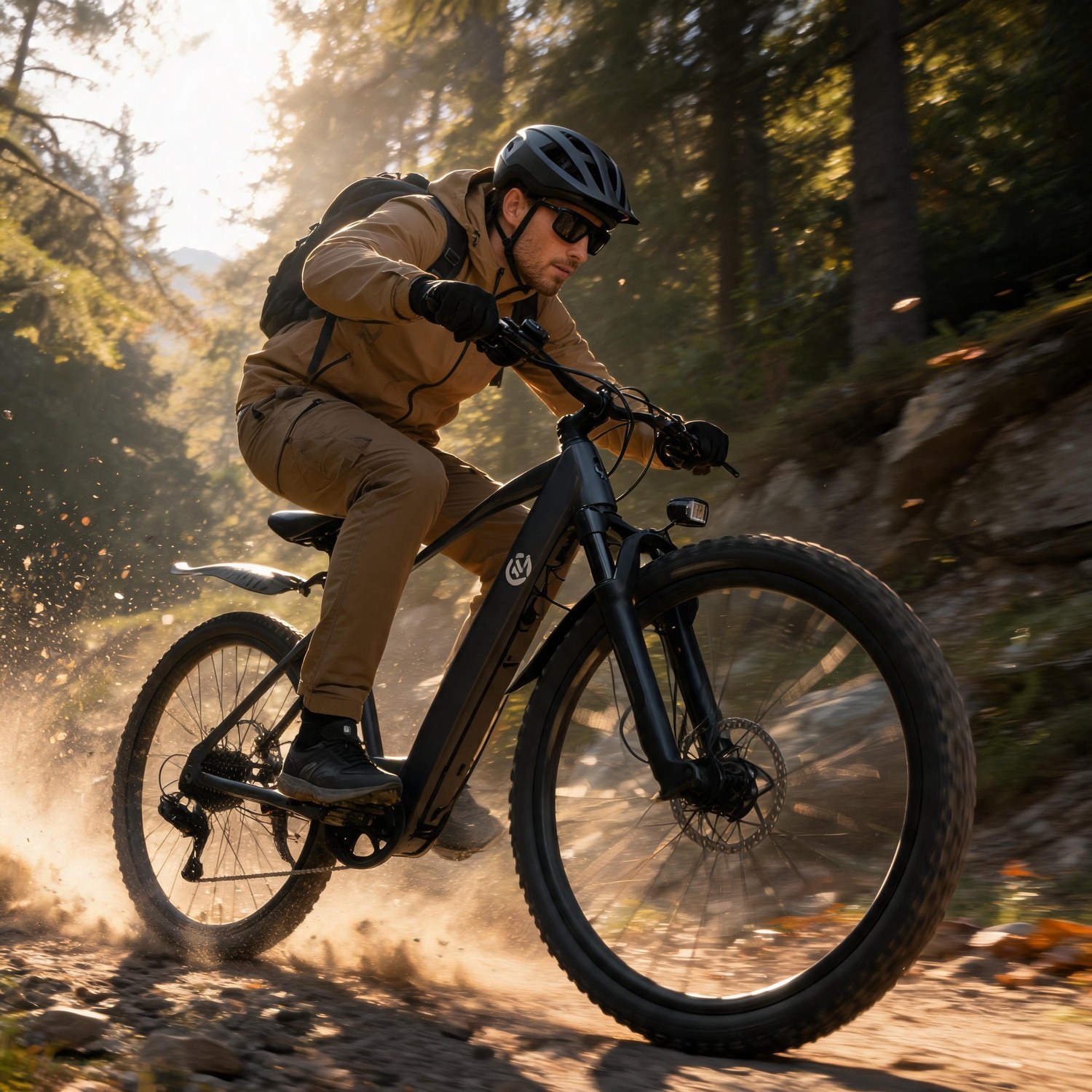 Mountain Biking Track - Elektrische mountainbike, volledige vering, 500W motor,